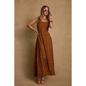 12th Tribe Sol Terracotta Abstract Maxi Dress Size XSXS